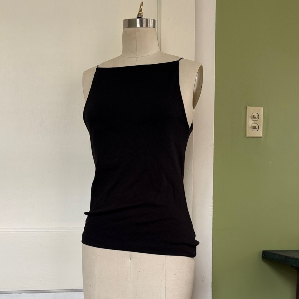 Zara Black Slim Square-Neck Camisole
